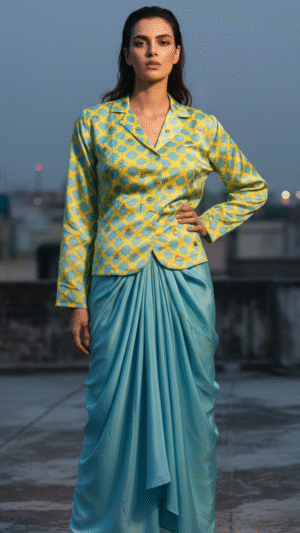 Satin with crepe (sequence detailing)