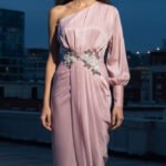 Blossom Drape Dress – Baby Pink