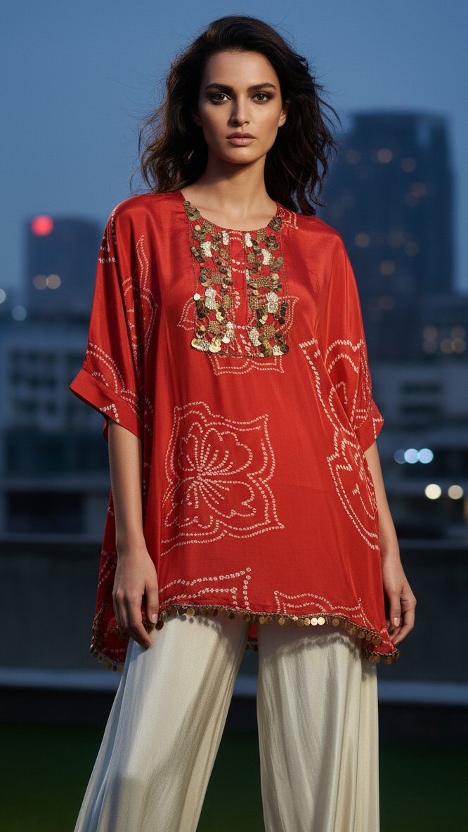 Festive Sequin Kaftan Set