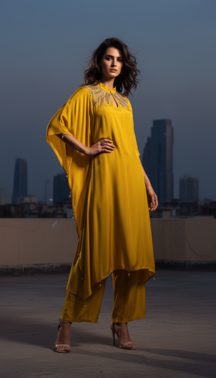 Golden Sunray Kaftan Set