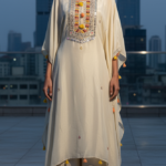 Ivory Mirror Kaftan Suit with Pants