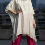 Ivory Pink Kaftan Suit Set