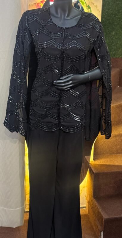 Midnight Sequin Cape Set