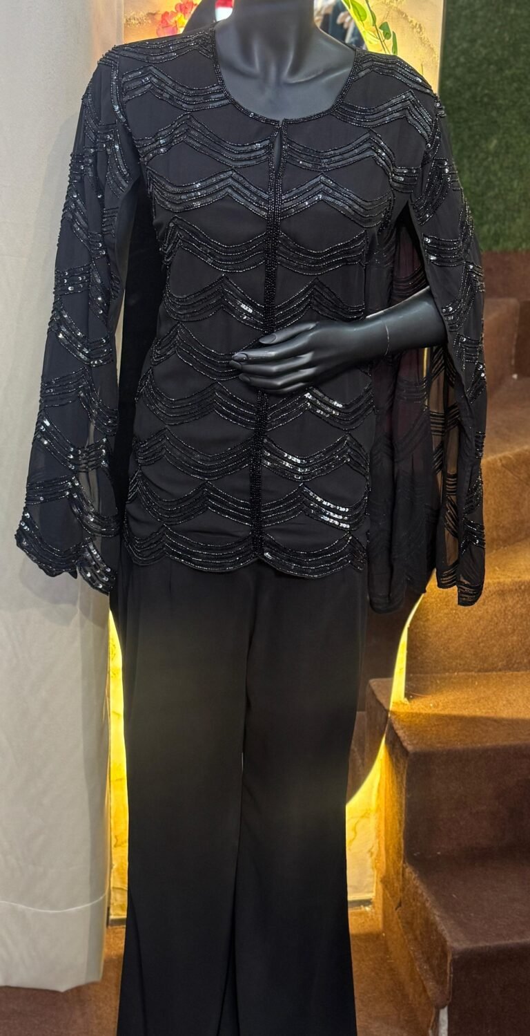 Midnight Sequin Cape Set