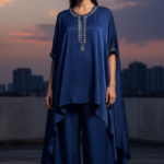 Navy Blue Kaftan Suit Set