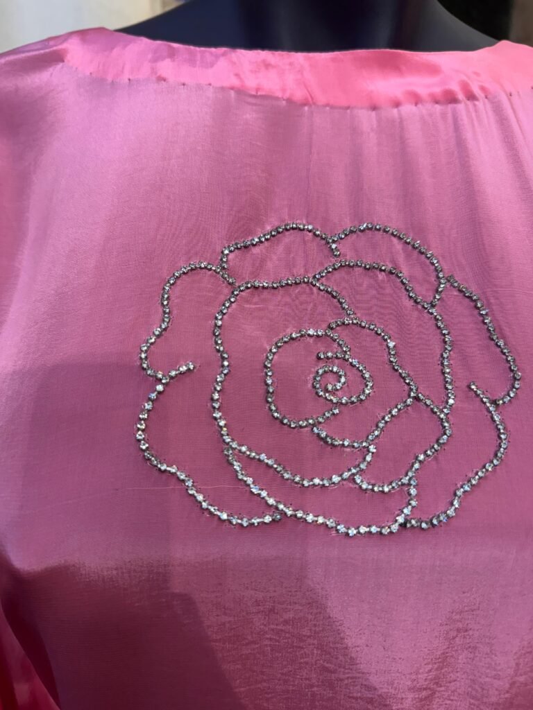 Rose Stone Kaftan Suit with Farshi Salwar