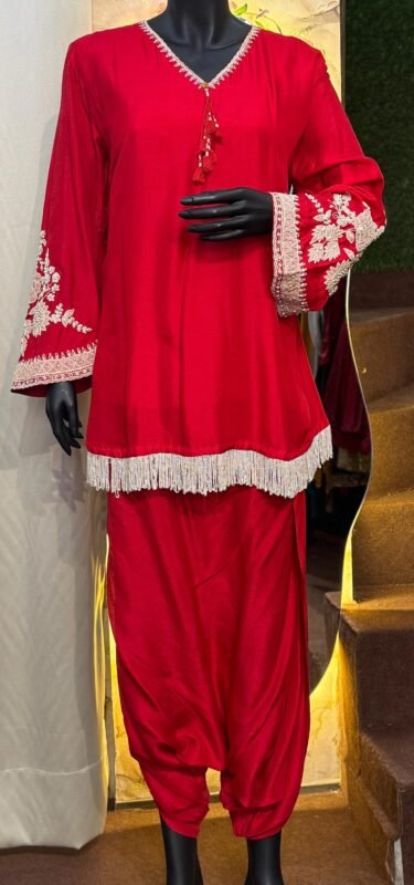 Scarlet Fringe Harem Set