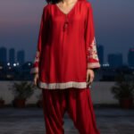 Scarlet Fringe Harem Set red